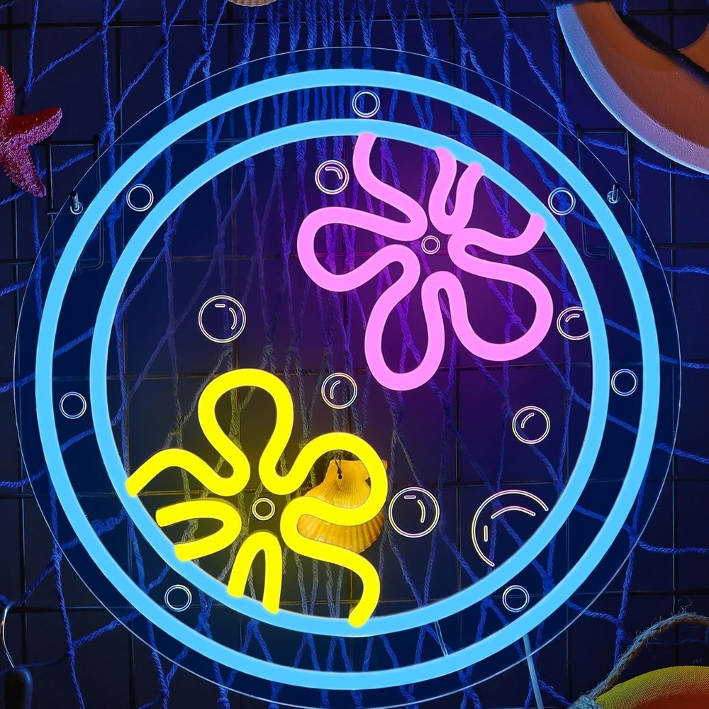 Bathroom Lighting Decor Ideas - Anemone Neon Sign LED USB Dimmable