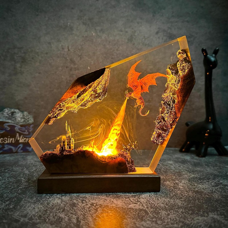 Lighting Home Decor Products - Dinosaur resin model ornaments night light