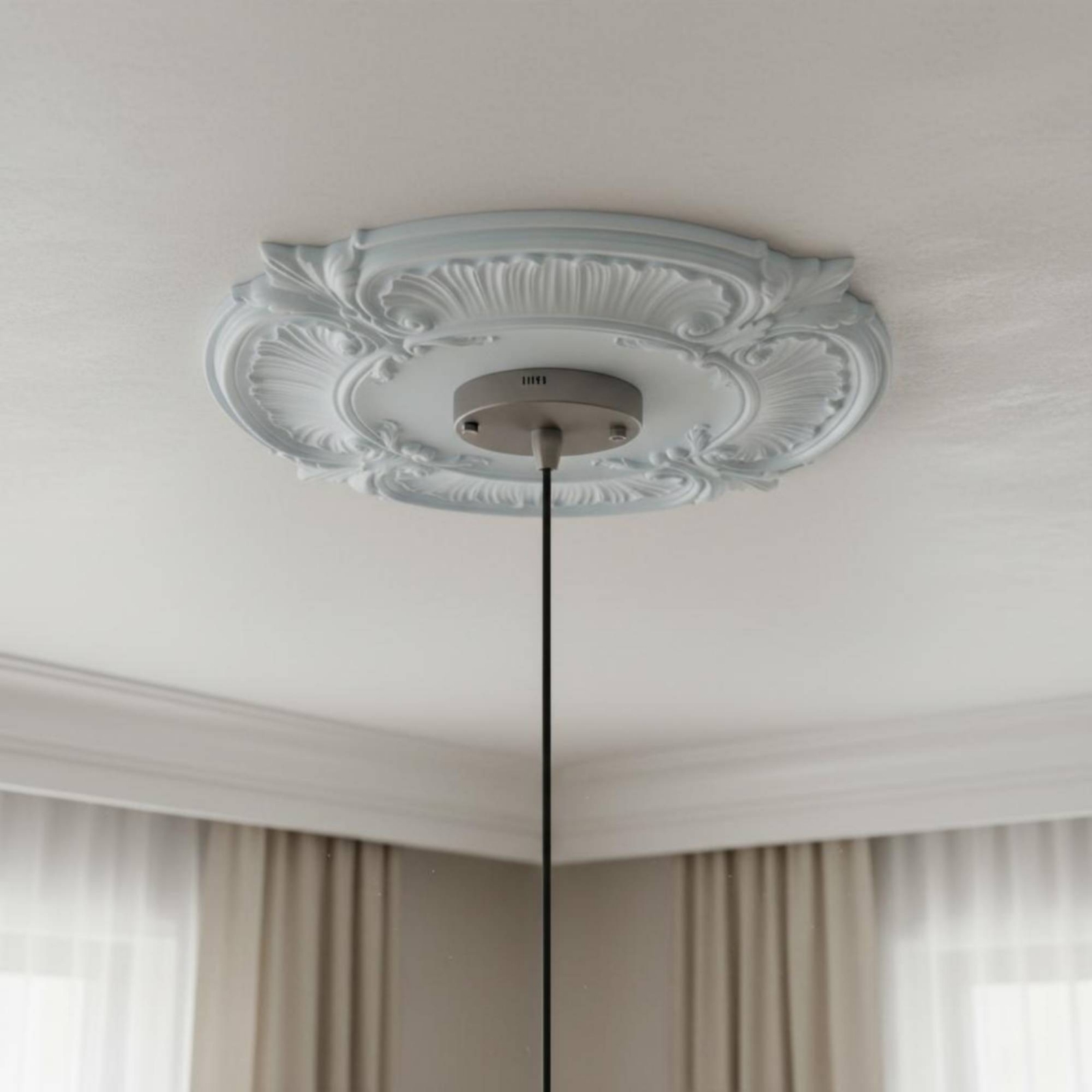 Lighting Design Decor - Round PU Ceiling Medallion Scroll Decorative