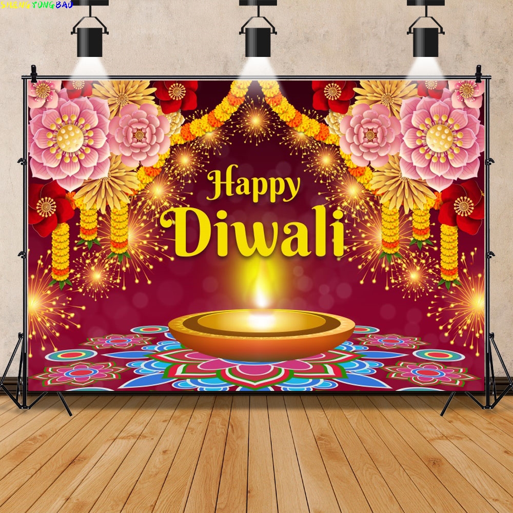 Lighting Decoration For Diwali - Happy Diwali Backdrop India Festival of