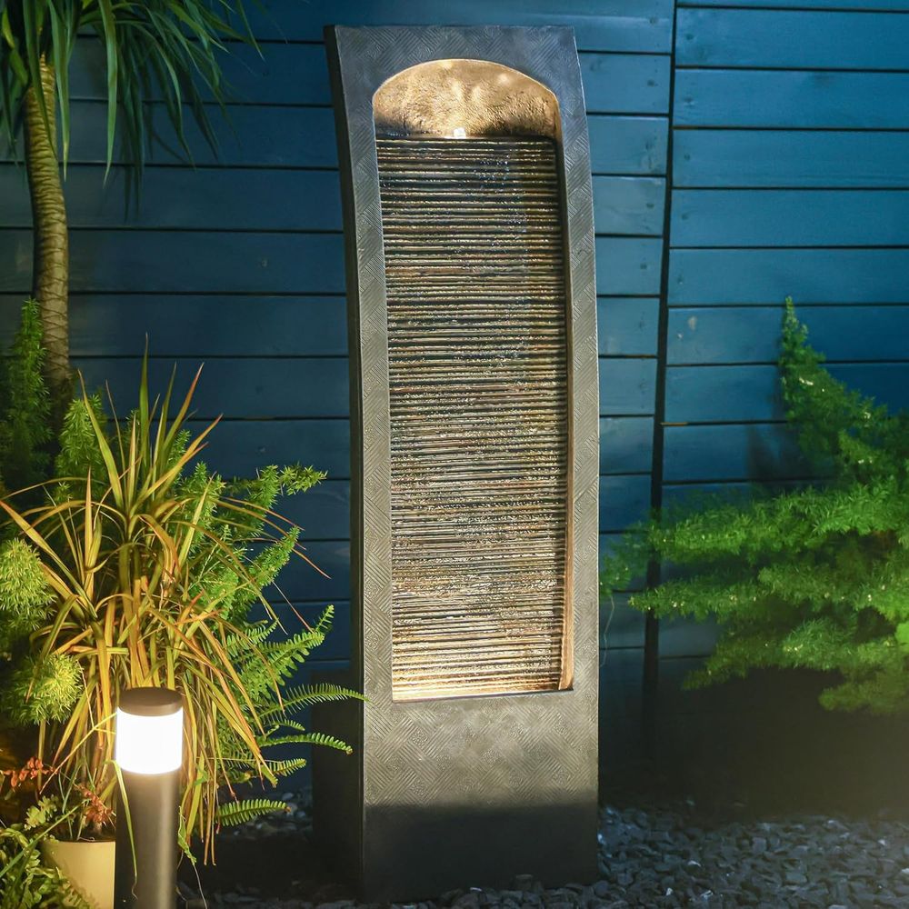 Lighting Design Decor - 42.5 Curved Indoor Outdoor Waterfall with