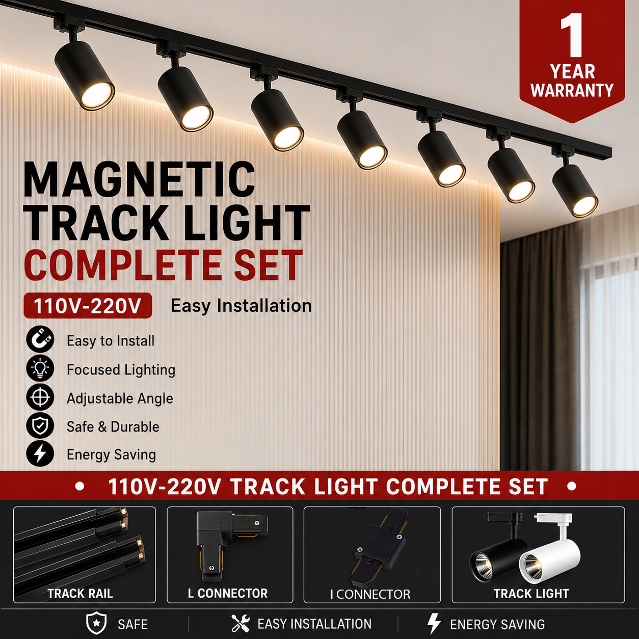 Decor Lighting Fixtures - Set LED Track Light 110v 220v
