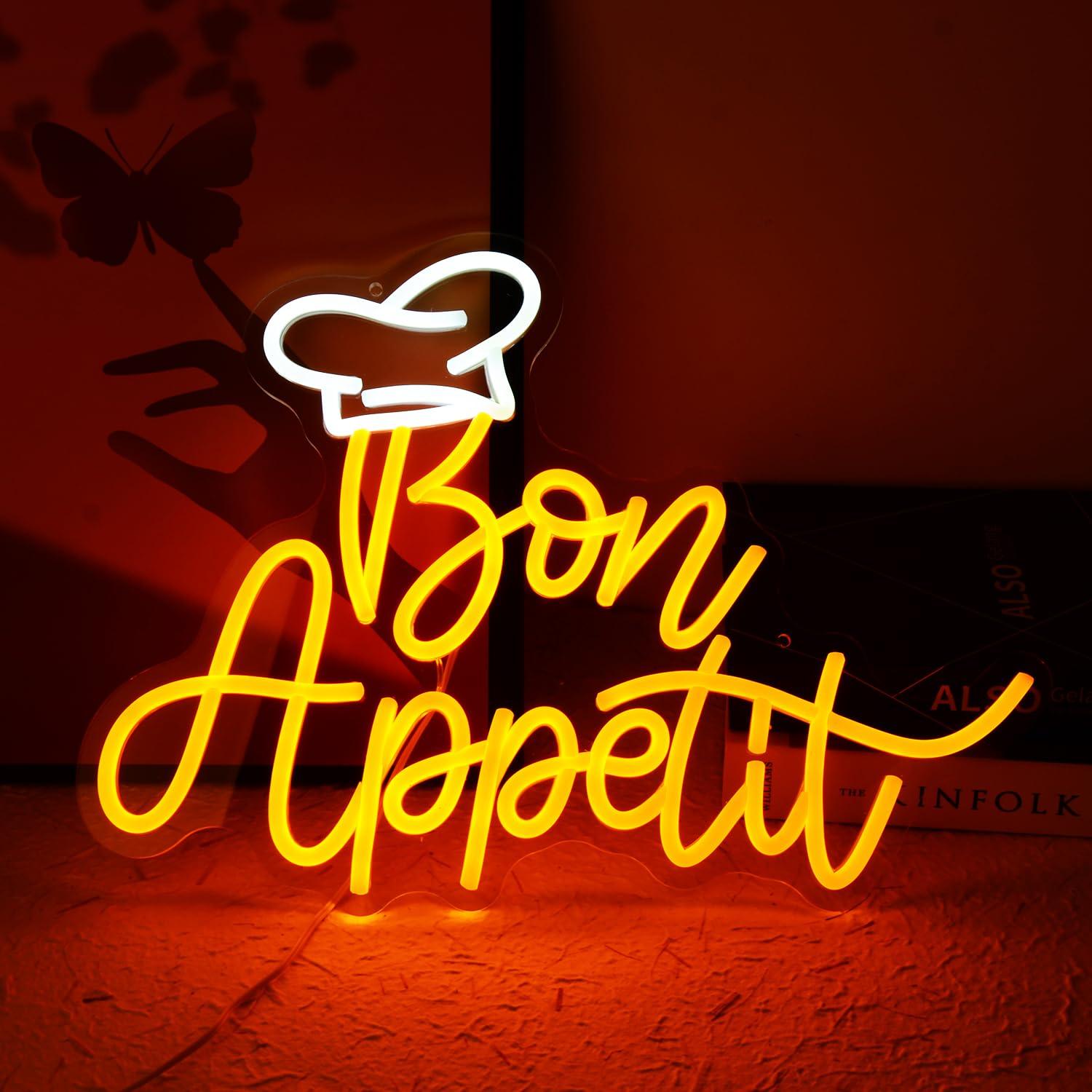 Lighting Decoration For Home - Bon Appetit Chef Hat Neon Sign