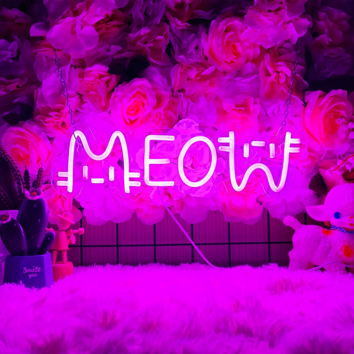 Lighting Decoration For Home - Meow Neon Sign Cat USB Powered
