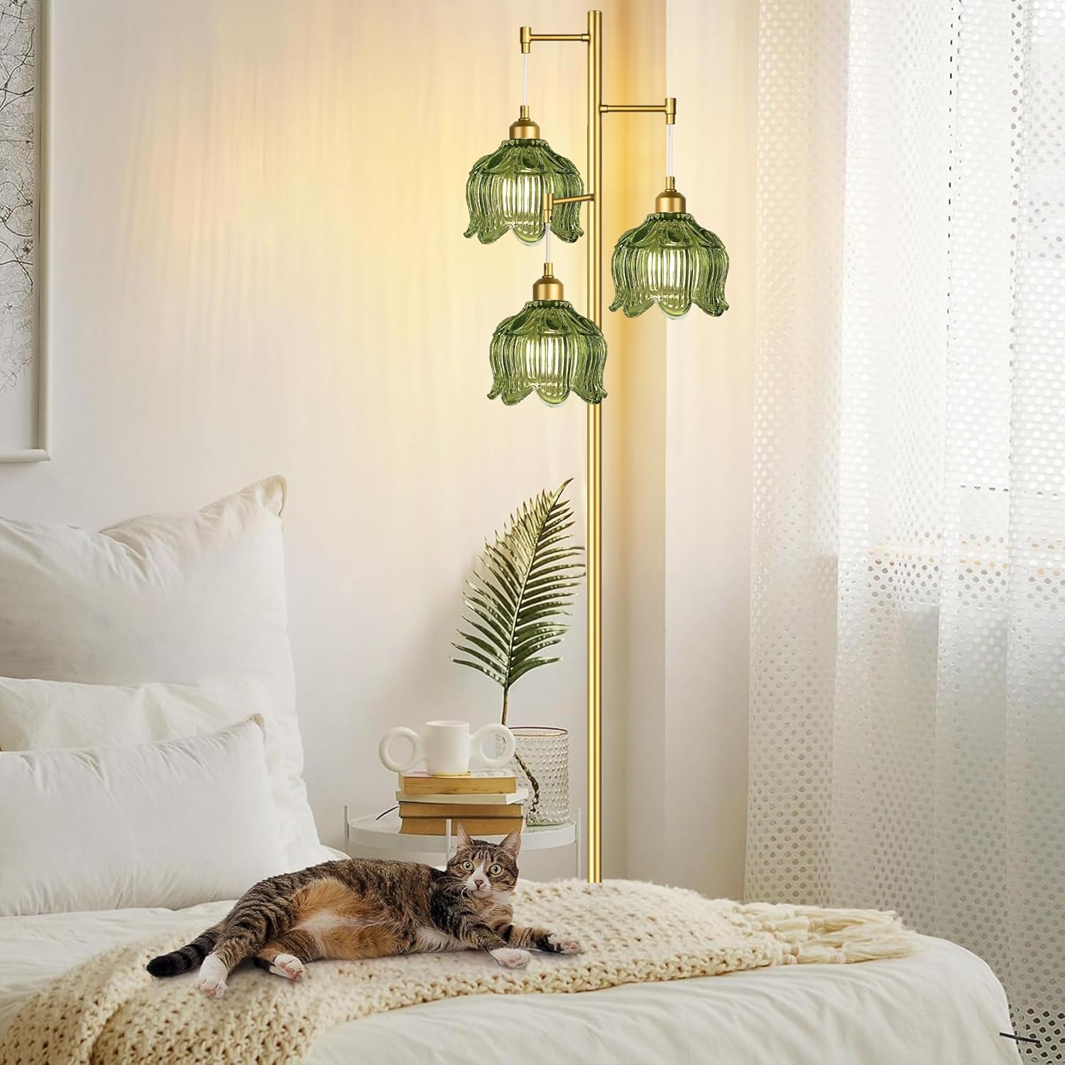 Vintage Gold Glass Floor Lamp  - đánh giá và giá Lighting Design Decor