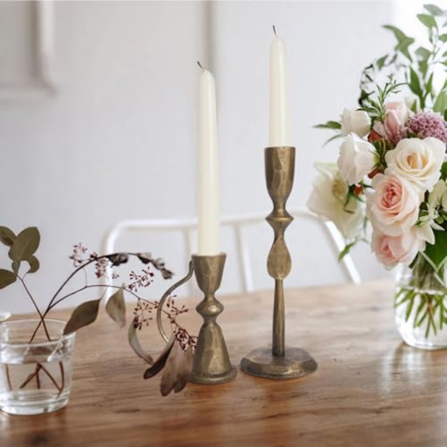 Antique Brass Cast Iron Candle - đánh giá và giá Candle Holder Set