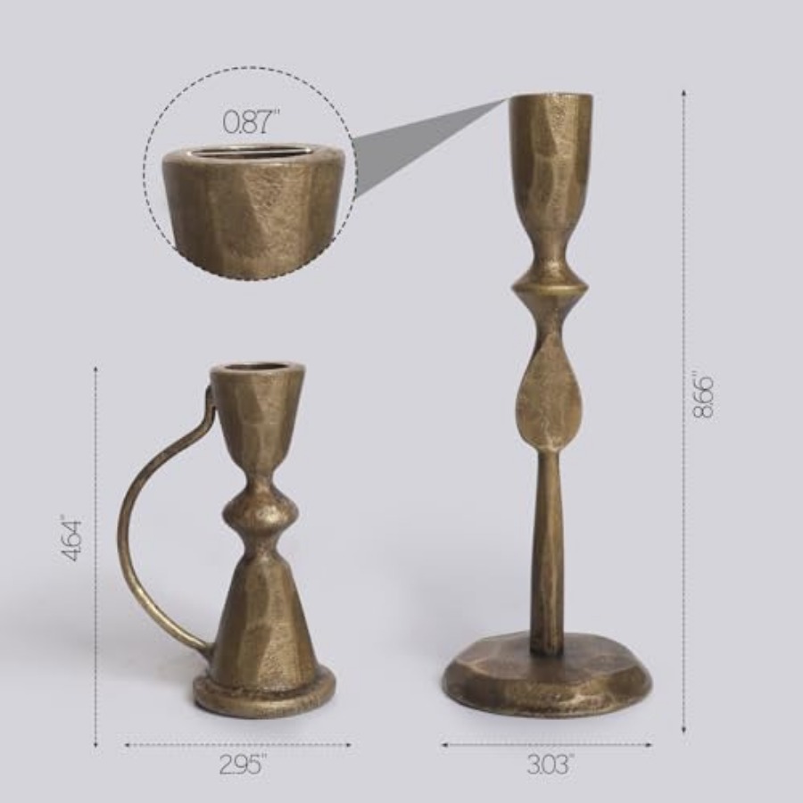 Antique Brass Cast Iron Candle - đánh giá và giá Candle Holder Set