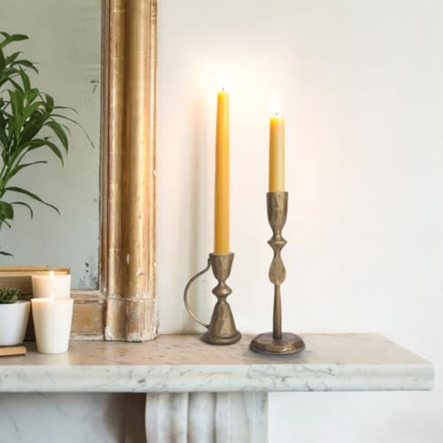 Antique Brass Cast Iron Candle - đánh giá và giá Candle Holder Set
