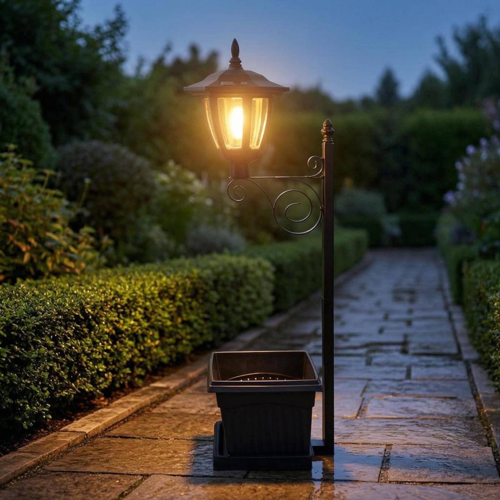 Solar Flower Pot Light Wrought - đánh giá và giá Lighting Design Decor