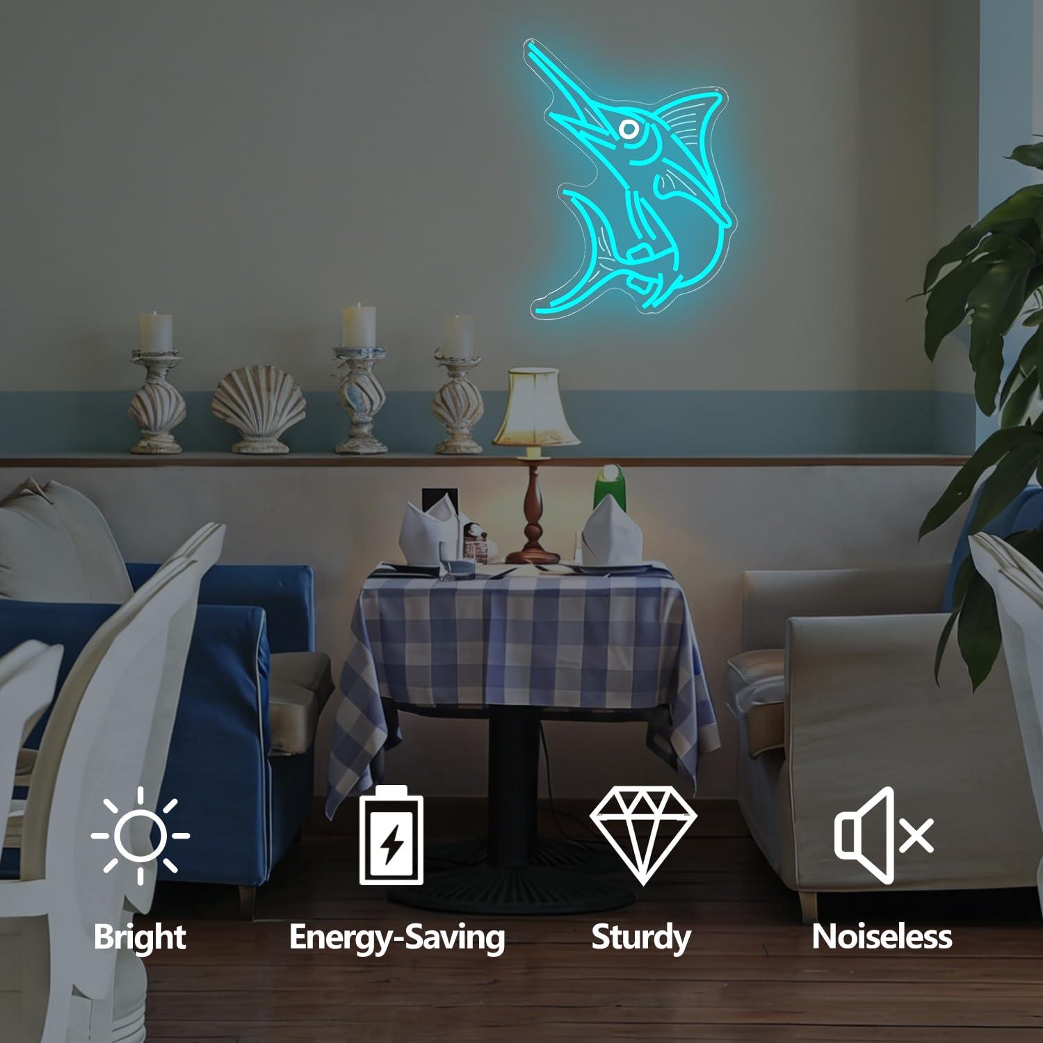 Marlin Fish Neon Sign Deep Sea - đánh giá và giá Lighting Decoration For Home