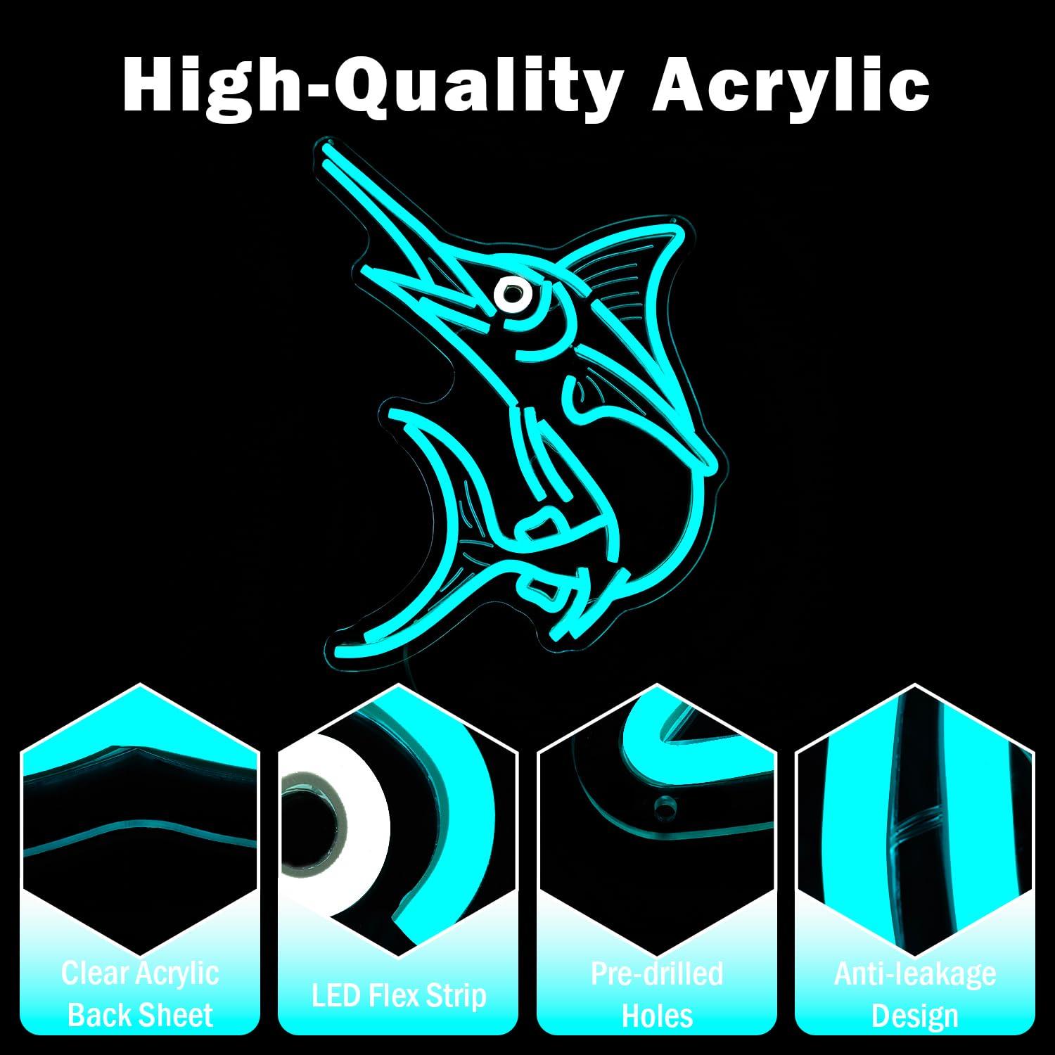 Marlin Fish Neon Sign Deep Sea - đánh giá và giá Lighting Decoration For Home