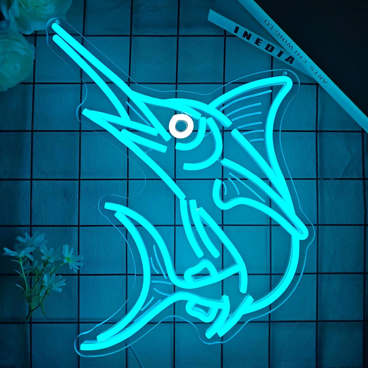 Marlin Fish Neon Sign Deep Sea - đánh giá và giá Lighting Decoration For Home