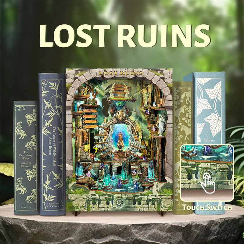 DIY Book Nook Lost Ruins Woode - đánh giá và giá Lighting Home Decor Products