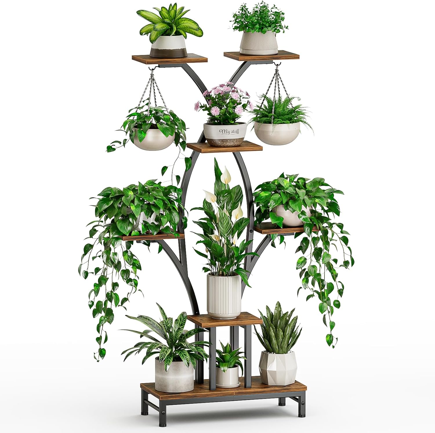 7-Tier Corner Plant Stand with - đánh giá và giá Lighting Home Decor Products