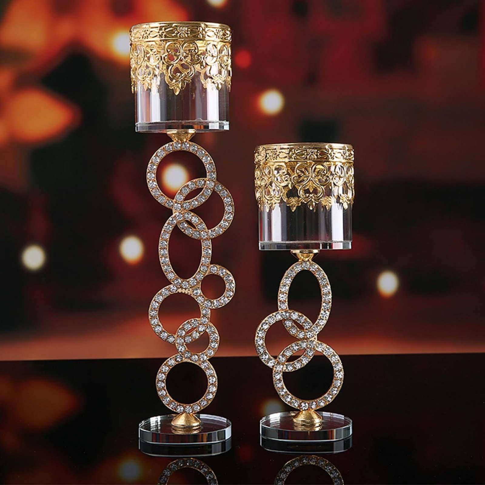 2 Pieces Crystal Metal Candle  - đánh giá và giá Candle Holder Set