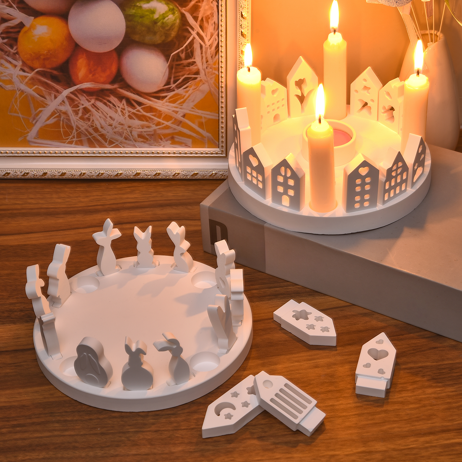 Hollow House Rabbit Candle Hol - đánh giá và giá Candle Holder Set