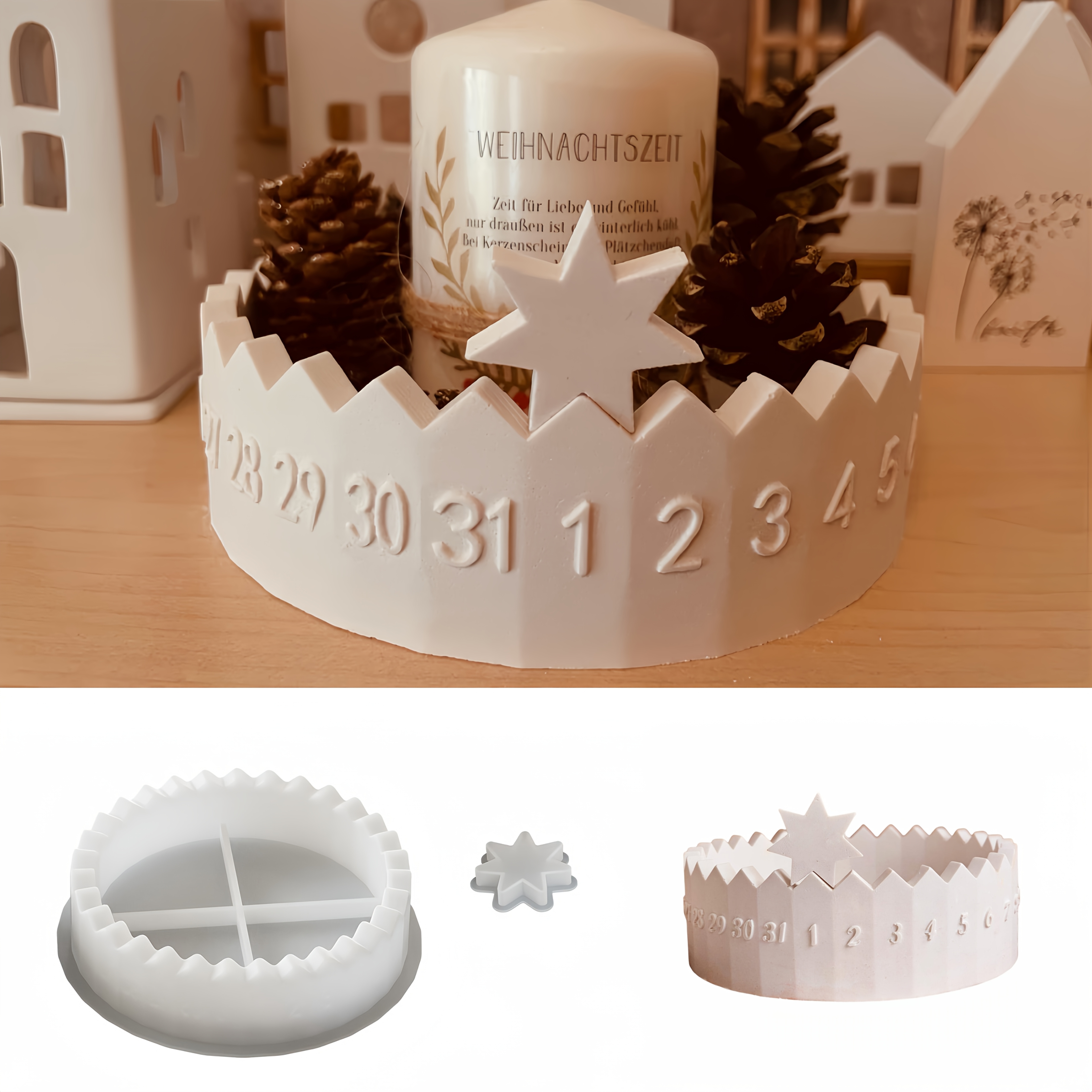 1 set Advent Calendar Silicone - đánh giá và giá Candle Holder Set