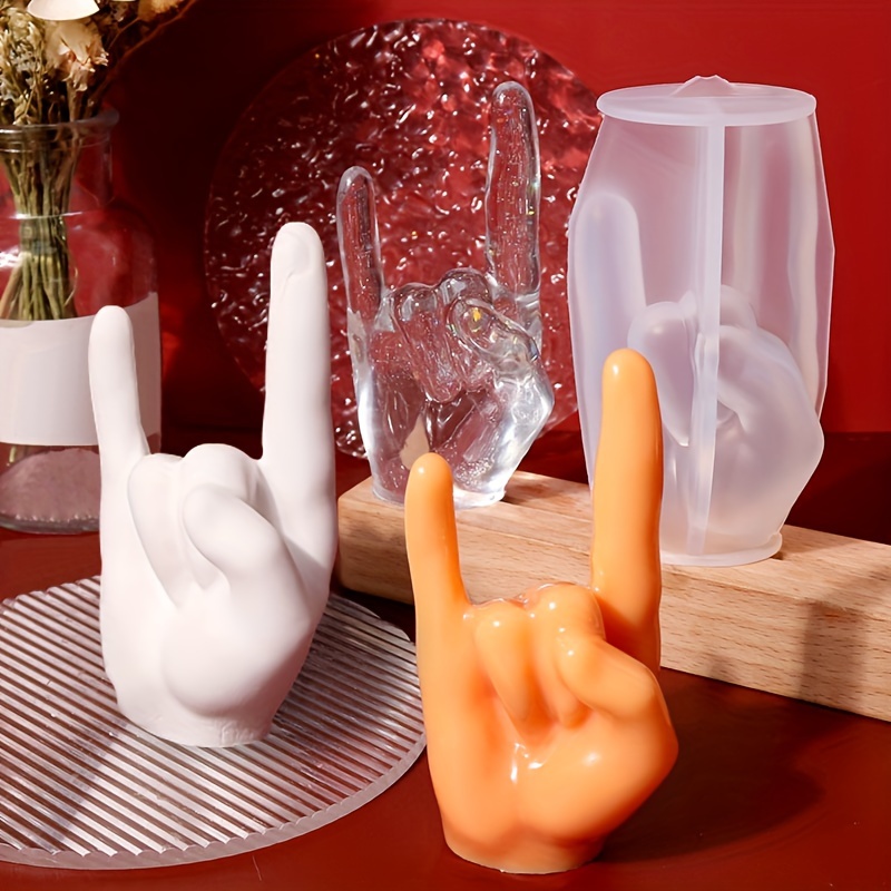 1pc Large Rock Gesture Silicon - đánh giá và giá Candle Holder Set