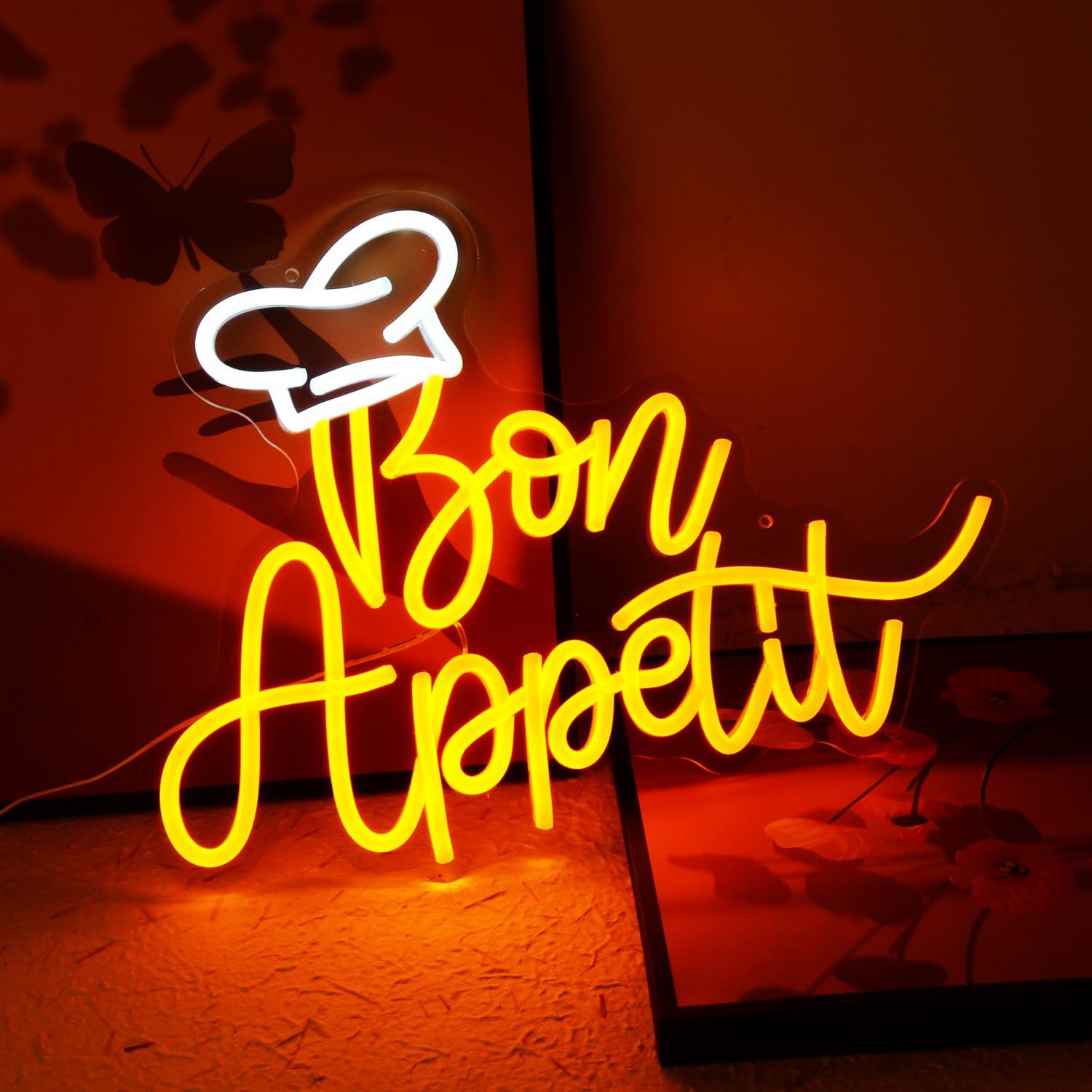 Bon Appetit Chef Hat Neon Sign - đánh giá và giá Lighting Decoration For Home
