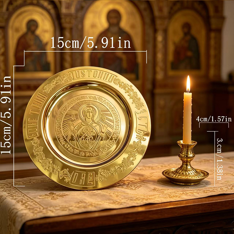 New 15cm Gold Plated Orthodox  - đánh giá và giá Candle Holder Set