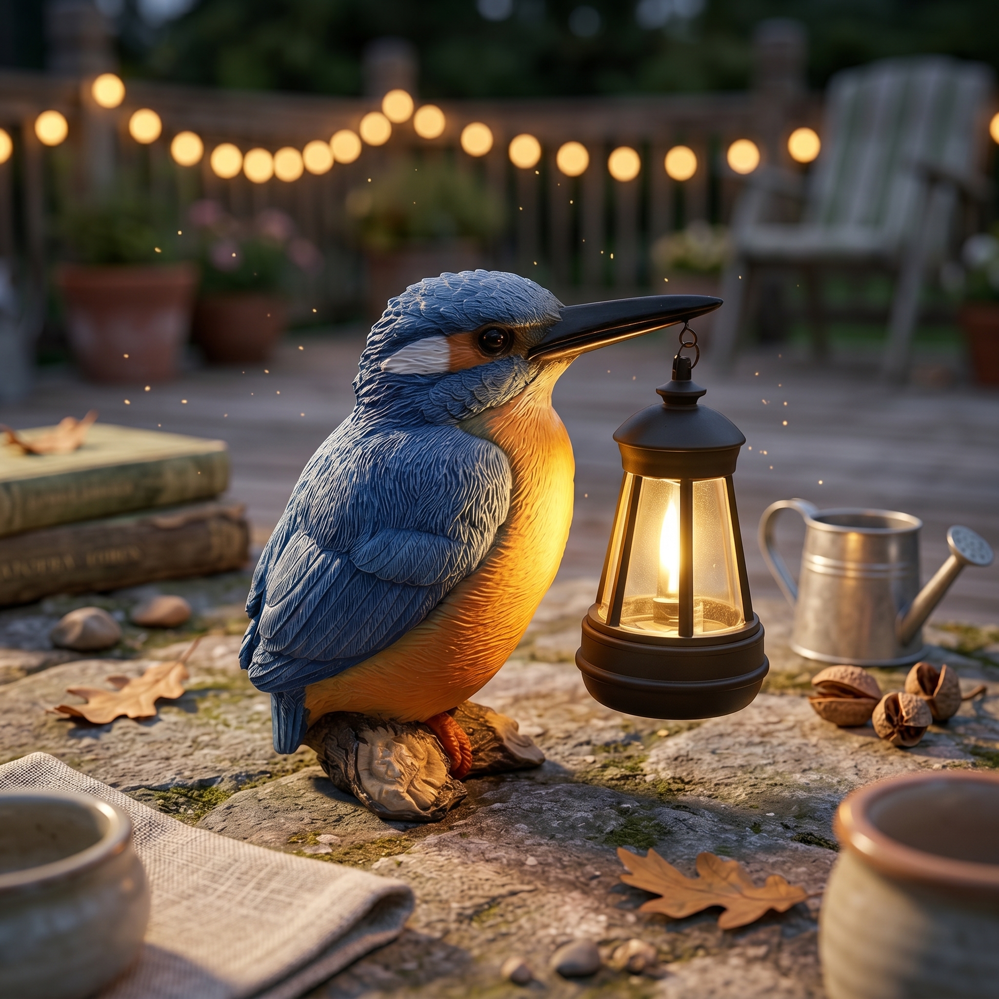 Solar Kingfisher Statue Resin  - đánh giá và giá Lighting Design Decor