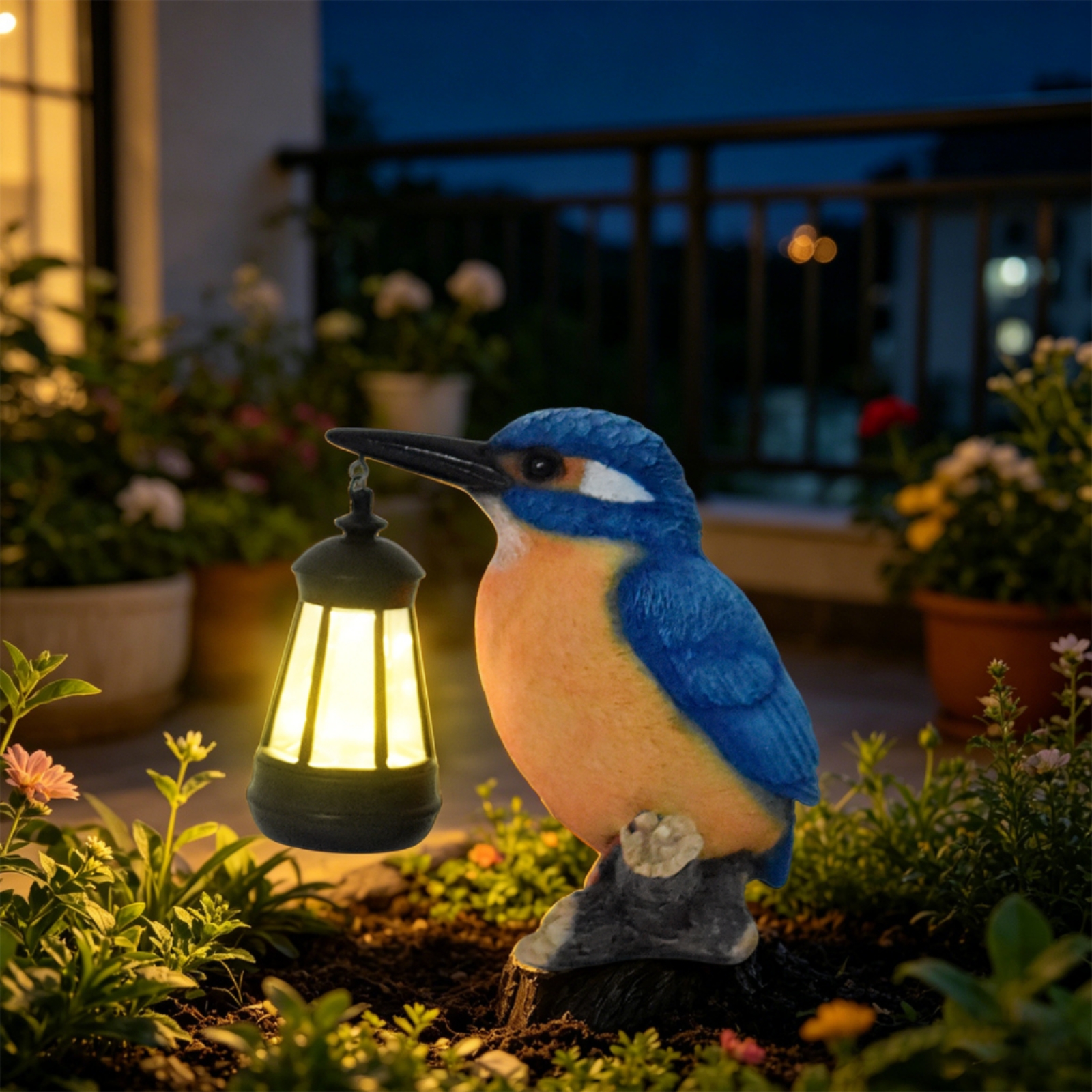 Solar Kingfisher Statue Resin  - đánh giá và giá Lighting Design Decor