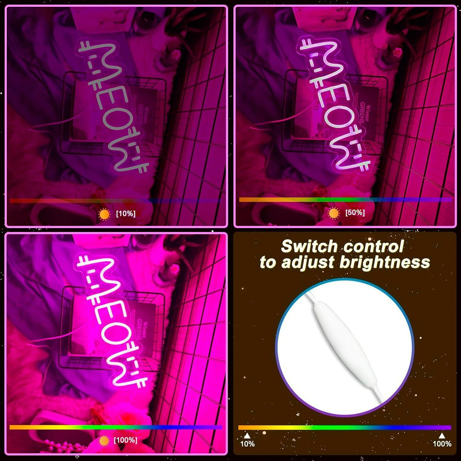 Meow Neon Sign Cat USB Powered - đánh giá và giá Lighting Decoration For Home