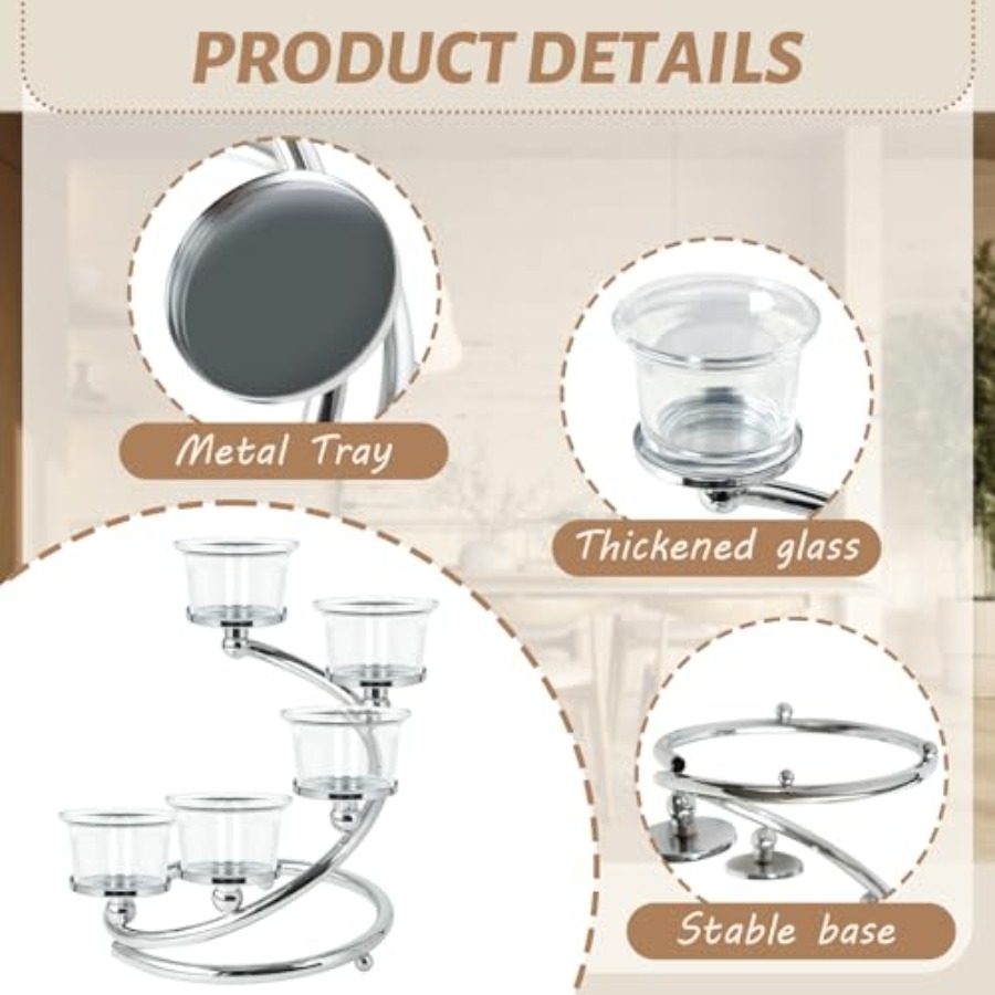 5-Piece Glass Tea Light Candle - đánh giá và giá Candle Holder Set