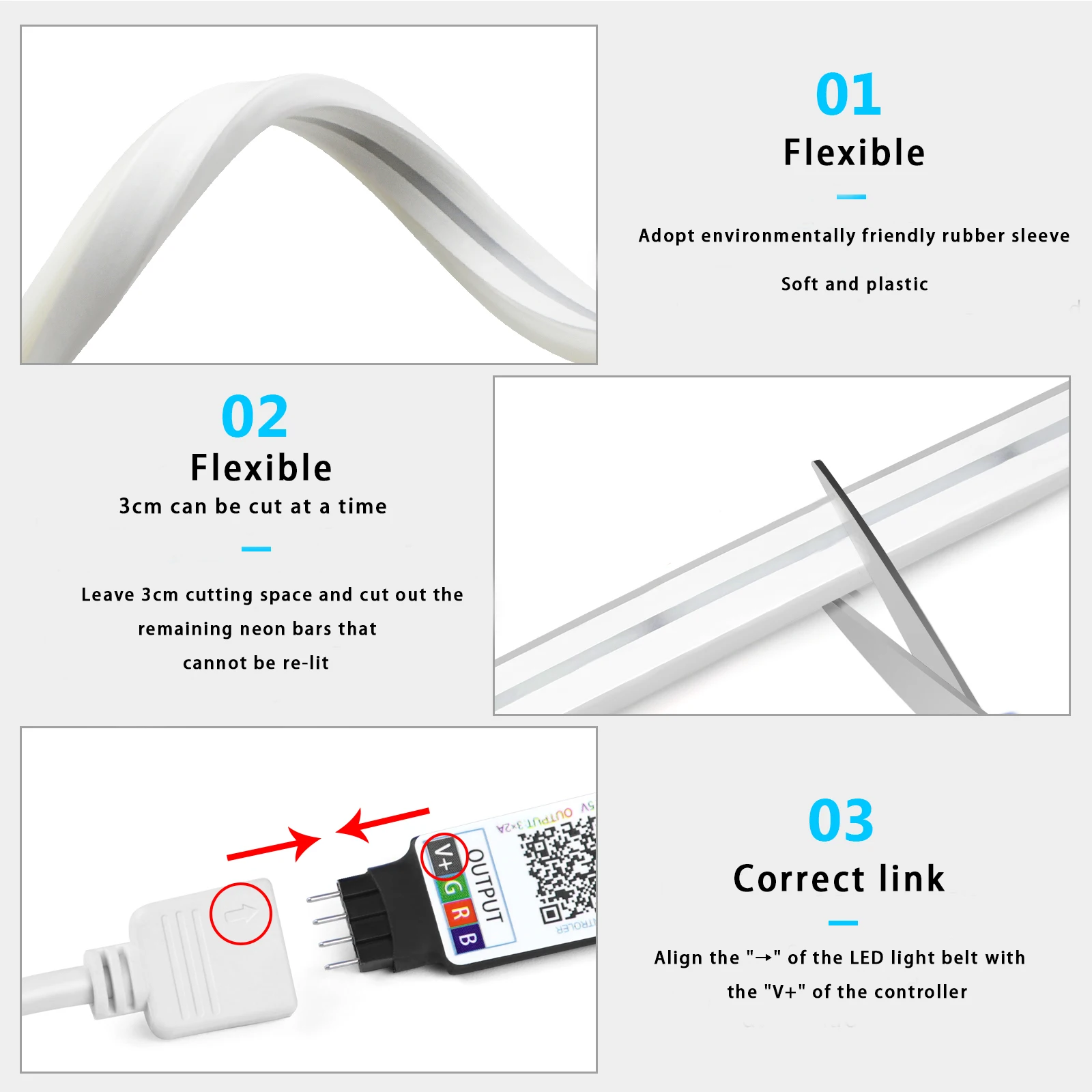 1-5m RGB LED Neon Strip Light  - đánh giá và giá Lighting Decoration For Home